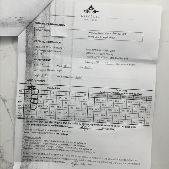 Wedding Dress ‘Viola’ by Designer Watters, Size 0 - Picture 16 of 16